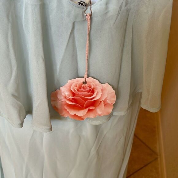 Show Me Your Mumu Womens Medium Caitlin Maxi Dress Ruffle Bridesmaid Blue NWT - Picture 5 of 8